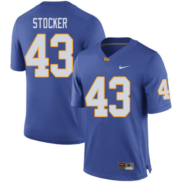 Men #43 Jazzee Stocker Pittsburgh Panthers College Football Jerseys Sale-Royal